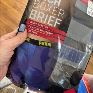 PUMA Men's Black and Gray Boxer Briefs